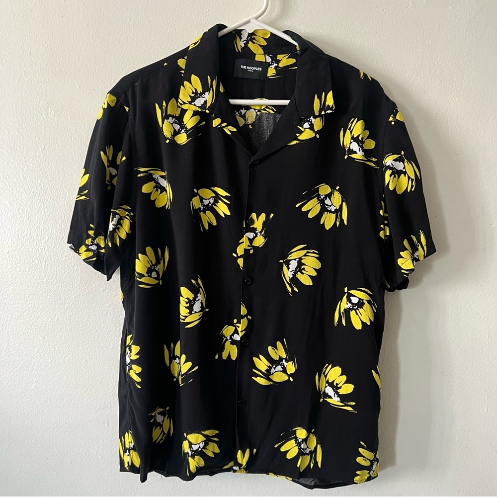 The Kooples // Black and Yellow Sunflower Shirt